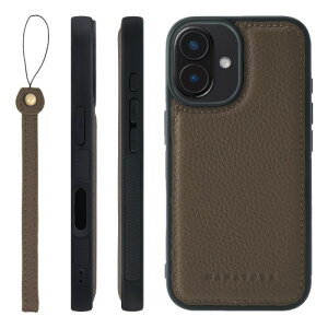 HANATORA for iPhone 16 �P�[�X �{�v �ϏՌ� �o���p�[�^ �X�}�z�P�[�X �X�}�z �X�g���b�v �t�� �V�������N���U�[ �M�t�g �g�[�v SPGGZ-16-Taupe