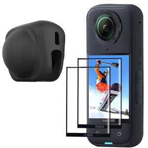 FiTSTILL �����Y�X�N���[���ی�Z�b�gINSTA360 X5/X4 �p�A�����K���X�X�N���[���v���e�N�^�[ + �V���R�������Y�J�o�[�AX5 �A�N�Z�T���[ �d�x 9H�A�Ϗ��� X4 �A�N�Z�T���[