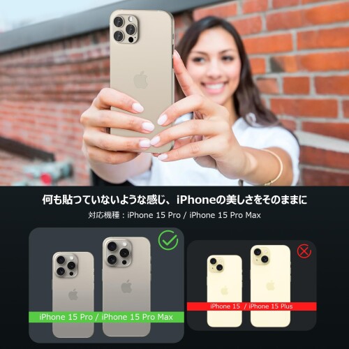 Podick レンズカバー iPhone 15Pro 15 Pro Max 用 カメラフィルム アルミ合金製 9H強化ガラス 傷防止 レンズ保護 耐衝撃 アイフォン15プロ 15プロマックス 用 カメラ保護 高透過率 黒縁取り 露出オ 超格安一点