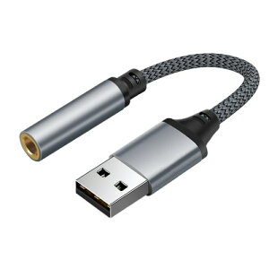 USB A �C���z���W���b�N�ϊ�USB A-3.5 mm�C���z���ϊ��A�_�v�^�[DAC����24 bit/96 KHz�Ή�TRRS/4�Ƀi�C�����҂݉��ʒ���/�ʘb/���y�Ή�iPad Pro/Android/USB A�Ȃǋ@��Ή��i�V���o�[�j