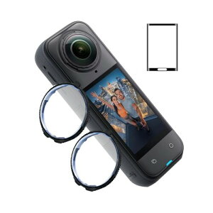 KWTOUL �Ή� insta360 X5 �p �����ی샌���Y �K���X �����Y�v���e�N�^�[ �ŏ��ɋ��� �ی�P�[�X �ی샌���Y �����R�[�e�B���O �}�C�N�������݌v ������ �����F�� �p�m���}�␳�Ή� 9H�d�x