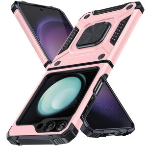 WACJOSD �Ή� Samsung Galaxy Z Flip5 �p�� �P�[�X �����O �ϏՌ� �Ռ��z�� �ČRMIL�K�i�擾 �����Y�ی� TPU+PC �����O�� �w��h�~ �ԍڃz���_�[�Ή� �X�^���h�@�\ �h�o ���^ �y�� �����h�~ �C�菝