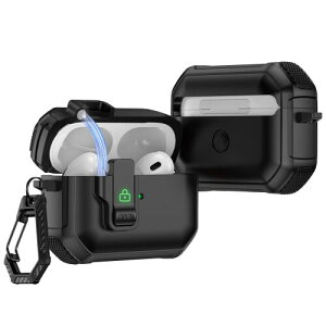 For AirPods Pro3/AirPods Pro3 (��3����j�P�[�X �J�o�[ �J���r�i�t��+�X�g���b�v�t�� �ϏՌ� �h�� �h�o �����[�d�\ �S�ʕی� �L�Y�h�~ (�u���b�N ��)