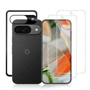 Google Pixel 9 対応 ガラスフィルム(2枚入り)+カメラフィルム(1枚入り) ガイド枠付き 貼り付け簡単 気泡防止 強化ガラス ギグーグルピクセル9 用 液晶 保護フィルム 硬度9H 耐衝撃