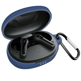 BUITFOU For Anker Soundcore Life P2 mini ケース Life P2 mini 保護カバー Life P2 mini ケース 柔らかい シリコン製 落下防止 キズ防止 耐衝撃 防塵 軽量 装着充電可能 カラビナ付き 紛失防止(ブルー)