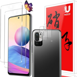 xiaomi Redmi Note 10 JE/XIG02 �p�̃K���X�t�B�����i2���j+�J�����t�B�����i2���jRedmi Note 10T �p�� �t�C���� �����t���ی�t�B���� �����^�b�`�\�t��/�C�A�[��/�P�[�X�Ɗ�����/�d�x9H/��U�h�~/