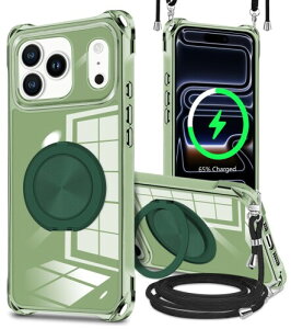 GULEIYAA iPhone 17 Pro �p �P�[�X �c�����Ή� 360° ��]�X�^���h �����O �}�O�l�b�g���� MagSafe �Ή� ���C�����X�[�d�Ή� �� phone 17pro �P�[�X ���|�� �΂߂��� ��|�� �ϏՌ� �ԍڃz���_�[ �Ή�