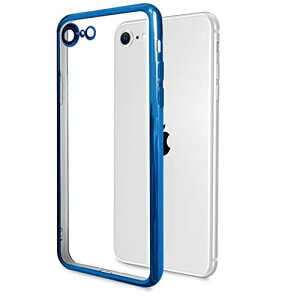 IPhone SE3 / SE2 / 8 / 7 ケース クリア 薄型 軽量 耐衝撃 透明 TPU 人気 一体型 電気めっき青 iPhoneSE3 SE2 全面保護カバー (ブルー)