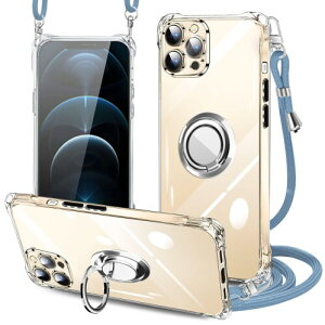 PAILAIMEN iPhone 12 pro ケース クリア ネック リング付き ショルダー 耐衝撃 対応 アイフォン12 pro スマホケース 肩掛け 斜めかけ 縄掛けケース 透明 TPU ストラップ付き 携帯ケース 薄型 軽量