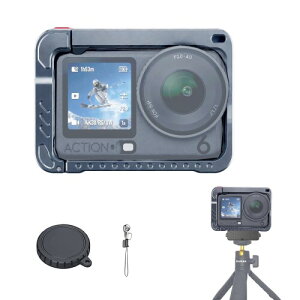 �Ή�Osmo Action 6 �A���~���J�����P�[�W�A�ی�t���[���n�E�W���O�i�R�[���h�V���[�t���j�A1/4�C���`�l�W�}�E���g�Ή� DJI �Ή� Osmo Action 6�p�A�O�r�p�N�C�b�N�����[�X�A�V���b�^�[�{�^��