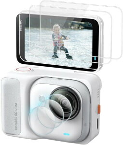 kinokoo Insta 360 GO Ultra/insta360 go ultra �ی�t�B���� 3�� �A0.25mm �d�x9H �����K���X�X�N���[���v���e�N�^�[���\�t�g TPU�����Y�ی�t�B���� �Z�b�g �A�C���X�^360 go ultra ���h�~���w��h�~����