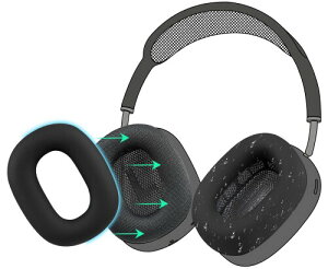 SOULWIT �C���[�p�b�h �J�o�[ �P�[�X for AirPods Max �p ���΍�V���R���C���[�J�o�[ �ȒP�N���[�j���O �ی�P�[�X �����򉻂Ȃ� �h�o �W���ł̃G�N�T�T�C�Y�ɉ��K�t�B�b�g (�u���b�N-1�y�A)