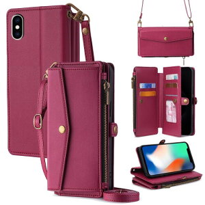 Cacheluna �蒠�^�P�[�X �V�����_�[�P�[�X iphone �蒠�^ �V�����_�[�P�[�X ���U�[ for iPhone X/iPhone XS �΂ߊ|���Ǝ莝���[ �X�}�[�g�t�H���P�[�X ���z�^ �Ή� �A�C�t�H�� ���G��ǂ� �֗�