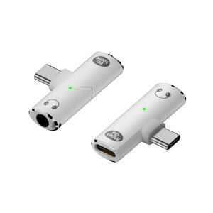 PreQuoro iPhone16�Ή� 2in1 Type-C �C���z���ϊ��A�_�v�^�bPD�}���[�d DAC���� �ʘb ���y (�z���C�g)