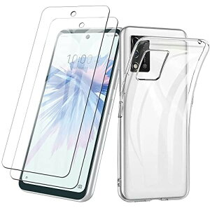 NutmegFor ZTE Libero 5G II A103ZT 用の ガラスフイルム 対応 Libero 5G II A103ZT 用の ケース クリア 保護カバー 耐衝撃 A103ZT 用の 保護 フイルム 指紋防止 気泡防止