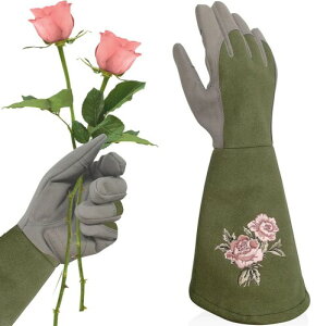(WvaZephyrian) 園芸 手袋 農作業 手袋 ガーデングローブ バラグローブ 長袖 バラ 園芸用品 ガーデンニング 耐穿刺 トゲ防止 棘が刺さらない 作業用 ガーデニング用品 (緑, L)