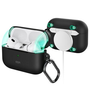 ESR AirPods Pro2 �P�[�X (HaloLock) AirPods Pro ��2����/��1���� (2023/2022/2019)��p MagSafe �Ή� �J���r�i�t�����S�����h�~�J�o�[ ���C�����X�[�d�Ή� �ϏՌ� Bounce Series �u���b�N
