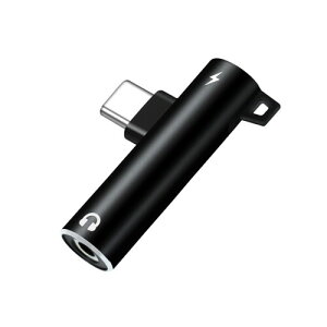 Akkerds Type-c to 3.5 mm�ʘb�f�W�^���I�[�f�B�I�A�_�v�^ 2 in 1�A�_�v�^�A�����ɏ[�d+���� DAC�g�ѓd�b�A�_�v�^ 90�x�G���{�݌v ����/�[�d/����/������@�\ �L�͌݊��� �u���b�N