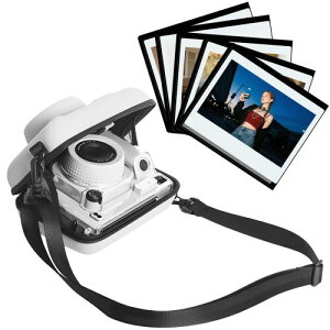 �ی�p�J�����P�[�X �݊� �x�m�t�C���� Instax Wide 400 210 300 LOMO �Ή� 5�� ���C�t�H�g�t���[���t�� EVA�� �n�[�h�o�b�O PC�J�o�[ �V�����_�[�X�g���b�v�t�� (�z���C�g)