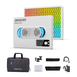 amaran Pano 120c Kit 120W RGBWW �t���J���[LED�p�l�����C�g 13,490lux���P�x 2,300K-10,000K�����\ USB-C PD�Ή� �y�ʃR���p�N�g�݌v ���C�����X�A�v������ (�z���C�g)