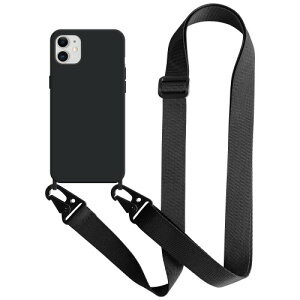 UnnFiko for iPhone XR �P�[�X �l�b�N�X�g���b�v �X�}�z�P�[�X �u���F �V���R�� �A�C�t�H�� XR �P�[�X �V���v�� �\�t�g �ی�J�o�[ �g�уX�g���b�v �R�t�� �΂߂��� (iPhone XR, Black)