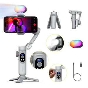 AOCHUAN iPhoneWo 3Wo X^rCU[ X}[gtHp RGBCtBCgt|[^uWo VlogpFous/Y[zC[t iPhone 15 Pro Max/Android-Smart X ProLbgΉ O