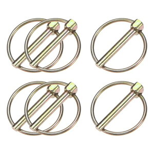 M METERXITY 6個入り3/16"リンチピン(リング付き) 1-3/8"炭素鋼リンチピントレーラーピン ボート/トラック/トラクター/トロリー/芝刈り機用 ロッククリップファスナーピン 5x35mm カラーズ亜