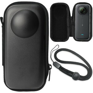 FitStill|[^u[P[X Insta360 X5/X4 ANVJph~jیn[h PU P[Xn[hP[Xs[P[XANZT[hohHy (X5/X4-black PU case)