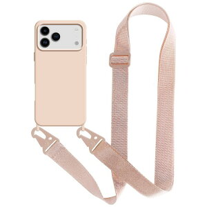 UnnFiko For iPhone 17 Pro �P�[�X �l�b�N�X�g���b�v �X�}�z�P�[�X �u���F �V���R�� �A�C�t�H�� 17 Pro �P�[�X �V���v�� �\�t�g �ی�J�o�[ �g�уX�g���b�v �R�t�� �΂߂��� (iPhone 17 Pro,�s���N)