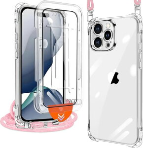 xiusiteli iPhone 16 Pro �p �P�[�X �N���A �J�o�[ �V�����_�[ �l�b�N (1���K���X�t�B�����t��) �ϏՌ� �S�ʕی� �A�C�t�H��16pro ��|���P�[�X ���^ �V���R�� TPU �R�t�� �΂߂��� ���O���\ ��