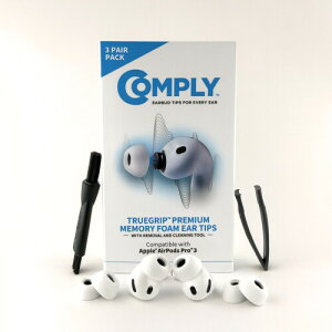 Comply(�R���v���C) TRUEGRIP AirPods Pro 3 ��p �����p �C���[�s�[�X �Չ���/�t�B�b�g��/�E���h�~ (�z���C�g, M)