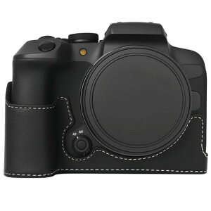 �J�����ی�P�[�X �݊� Canon EOS R10 �Ή� ��p�݌v PU���U�[ �n�[�t�P�[�X �ꕔ�J���^�C�v �n���h�O���b�v�t�� �R���p�N�g ���[�L�����[ (�u���b�N)