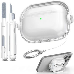 MHYALUDO AirPods Pro ��3����P�[�X�Ή��A���b�N�t���I�[�o�[�C���[�^�X�^���h�f�U�C���A���ϖh�~�N���A�\�t�g�ϏՌ��J�o�[���N���[�j���O�L�b�g�t�� AirPods Pro 3�P�[�X�Ή��A�z���C�g