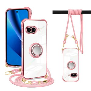 PAILAIMEN Google pixel 10A �P�[�X �N���A �l�b�N �����O�t�� �V�����_�[ �O�[�O���s�N�Z��10a �J�o�[ �ϏՌ� �Ή� pixel 10a �X�}�z�P�[�X ���|�� �΂߂��� ��|�� ���� TPU �X�g���b�v�t�� ���^ �y