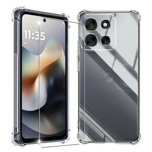 �Ή� Moto G66J5G �P�[�X �N���A ���ϖh�~ + Moto G666J �K���X�t�B���� JCJC-TPUG66J