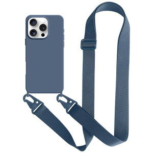 UnnFiko For iPhone 16 Pro Max�P�[�X �l�b�N�X�g���b�v �X�}�z�P�[�X �u���F �V���R�� �A�C�t�H�� 16 Pro Max �P�[�X �V���v�� �\�t�g �ی�J�o�[ �g�уX�g���b�v �R�t�� �΂߂��� (iPhone 16 Pro Max,Blue