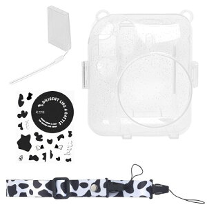 �ی�p�J�����P�[�X �݊� �x�m�t�C���� Instax Mini 12 �Ή� �t�H�g�t���[���E�X�e�b�J�[�t�� �N���A�O���b�^�[PC�� �o�b�O ���߉\ �V�����_�[�X�g���b�v (�z���C�g)
