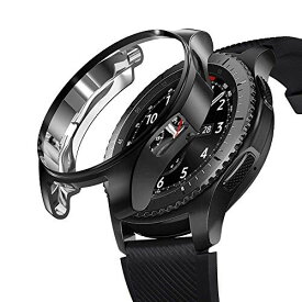 Galaxy Gear S3 Classic Galaxy Watch 46mm ケース 耐衝撃 クリア TPU Galaxy Watch 46mm 専用設計 Galaxy Gear S3 Frontier 対応 (ブラック)