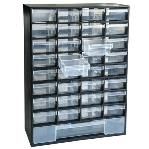 Socpuro パーツキャビネット 33グリッド 引き出し 部品収納 キャビネット 大容量 41*30*13cm 卓上 & 壁掛け パーツケース プラスチック製 工具箱 ツールボックス 小物入れ 小型部品 収納整理