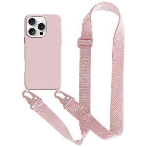 UnnFiko For iPhone 16 Pro Max�P�[�X �l�b�N�X�g���b�v �X�}�z�P�[�X �u���F �V���R�� �A�C�t�H�� 16 Pro Max �P�[�X �V���v�� �\�t�g �ی�J�o�[ �g�уX�g���b�v �R�t�� �΂߂��� (iPhone 16 Pro Max,Pink