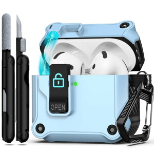 RFUNGUANGO AirPods 4th �P�[�X�J�o�[ ���S���b�N�N���b�v�t�� �����|�b�v�A�b�v�P�[�X �t���{�f�B �ϏՌ� �n�[�h�ی�J�o�[ AirPods 4th �P�[�X�p �X�J�C�u���[