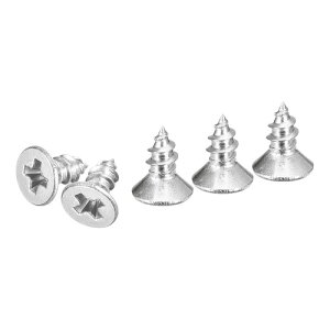 DTGN 200個 #4x1/4" 丸頭木ねじ 304ステンレス鋼十字頭自己攻釘 - 木工 家具に最適 - シルバー