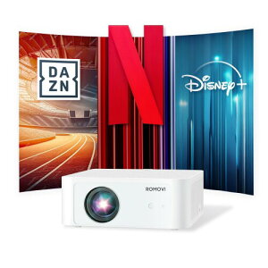 IMAX��LED�v���W�F�N�^�[ ROMOVI M3�b180�C���`�����ʁA4K�Ή� | Netflix�����F�� | AI�S�������� | WiFi6 | �f���A���X�s�[�J�[&3D���̉��� | 30000����LED�����݌v | Switch/PS5�Q�[�����ʑΉ�