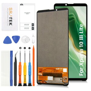 SRJTEK For Sony Xperia 10 III Lite �t���p�l�� �I���W�i�� �\�j�[ �G�N�X�y���A 10 iii Lite SIM�t��? �y�V���o�C�� 6.0�C���`��ʌ����C���p �^�b�`�p�l���Z�b�g LCD�f�B�X�v���C�^�b�`�X�N���[��
