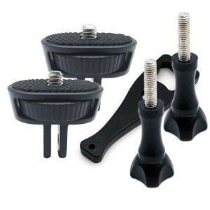YAAAM 室内撮影向け プラスチック製 ワイド 1/4ネジ 変換アダプター for GoPro規格 (ワイド横, ワイド横2個+プラレンチ)