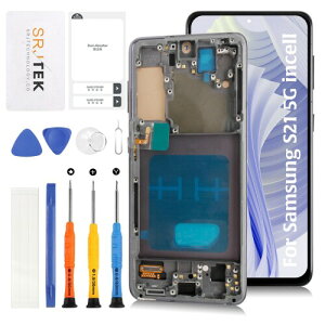 SRJTEK InCell For Samsung Galaxy S21 5G SM-G990 �w�w��F�؋@�\�͊܂܂�Ȃ�+Phantom Gray�t���[���t���x LCD�t���p�l����ʌ����C���p�^�b�`�p�l���f�W�^�C�U�[���f���ɑΉ� LCD�f�B�X�v���C�^�b�`�X