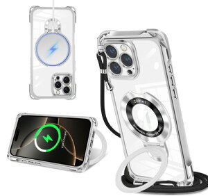baodunwei iPhone 16ProMax �N���A �P�[�X MagSafe �Ή� �X�g���b�v�t�� �V�����_�[�^�C�v �؍��� ���炵�� �V���v�� ���Γ��� �X�^���h�@�\ �c�����Ή� �ϏՌ��� iPhone 16promax �y�� ���^ ���ϖh�~