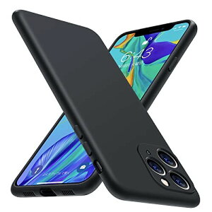 iPhone 11 Pro ケース シリコン 耐衝撃 衝撃吸収 ストラップホール付き 指紋防止 アイフォン 11 pro ケース レンズ保護 tpu ソフトカバー 5.8インチ 一体型液状シリコンケース 薄型 軽量 人気 黒
