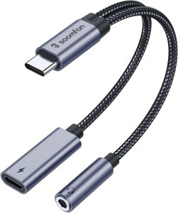 ^Cvc CzWbNϊ - SOOMFON 2-IN-1 USB C CzWbN 60W PD}[d Type-C Cz 3.5mm I[fBIA_v^ y/ʘb ʒ߉\ MacBook iPad Pro Google Pixel Xperia Aquos Type-C