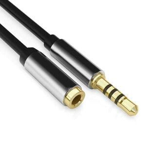 SZSL 3.5 mmヘッドホン延長線TRRS 3.5 mm 24K金メッキ加工 Audio延長ケーブル4極オスメスヘッドホン延長線スピーカ/自動車/テレビ/iPhone/Android対応など (ブラック (1m))